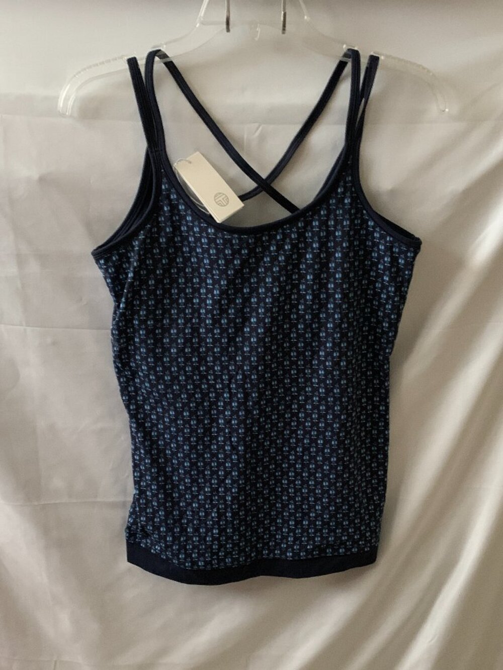 TORY BURCH SPORT Shelf Bra Cami Tank in Boria Tory Navy Sz LARGE